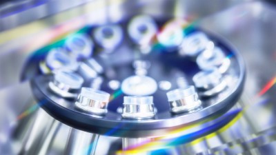 A close-up shot of a centrifuge device.